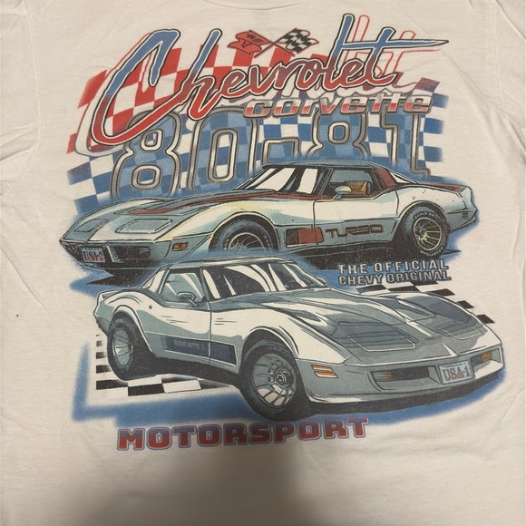 Chevrolet Corvette Graphic Tshirt White Size Medium - Picture 2 of 4